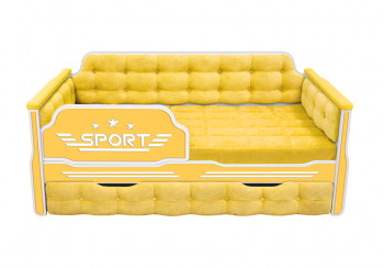 Кровать 170 серии Спорт 1 ящик 74 Жёлтый (мягкие боковые накладки) в Озеро-Карачах - ozero-karachi.mebel54.com | фото