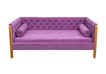 Кровать 180 серии Леди  32 Фиолетовый (подушка валик) в Озеро-Карачах - ozero-karachi.mebel54.com | фото