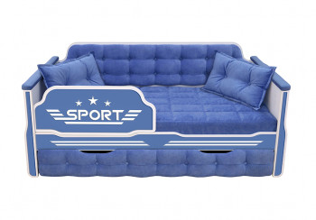 Кровать 190 серии Спорт 1 ящик 85 Синий (подушки) в Озеро-Карачах - ozero-karachi.mebel54.com | фото