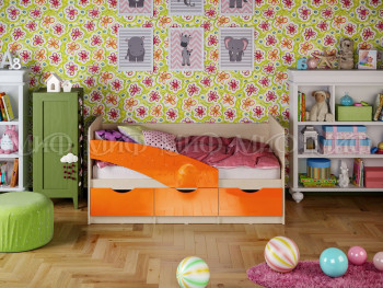 Кровать Бабочки 1,6м (Оранжевый металлик) в Озеро-Карачах - ozero-karachi.mebel54.com | фото
