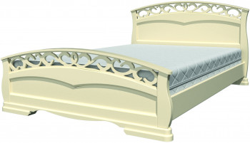 Кровать Грация-1 из массива сосны 1600*2000 Слоновая кость в Озеро-Карачах - ozero-karachi.mebel54.com | фото