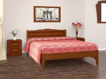 Кровать Карина-7 из массива сосны 1200*2000 Орех в Озеро-Карачах - ozero-karachi.mebel54.com | фото
