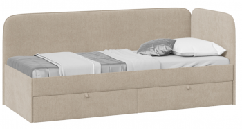 Кровать «Молли» с мягкой обивкой (900) тип 1 (Микровелюр Scandi Cream 03) в Озеро-Карачах - ozero-karachi.mebel54.com | фото