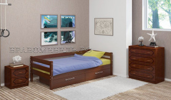 Кровать одинарная ГЛОРИЯ из массива сосны  900*2000 (Орех) в Озеро-Карачах - ozero-karachi.mebel54.com | фото