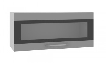 Норд ШВГС 800 Шкаф верхний горизонтальный со стеклом (Софт черный/корпус Венге) в Озеро-Карачах - ozero-karachi.mebel54.com | фото