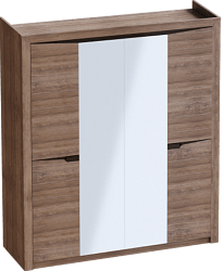 Шкаф четырехдверный Соренто с комплектом полок (3 шт)Дуб стирлинг/Кофе структурный матовый в Озеро-Карачах - ozero-karachi.mebel54.com | фото