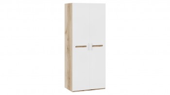 Шкаф для одежды с 2-мя дверями «Фьюжн» Дуб Делано/Белый глянец в Озеро-Карачах - ozero-karachi.mebel54.com | фото