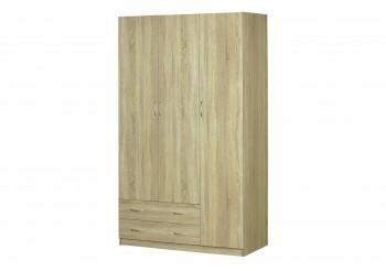 Шкаф для платья и белья 3-х дверный без зеркала Дуб Сонома в Озеро-Карачах - ozero-karachi.mebel54.com | фото