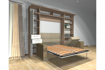 Шкаф-кровать с диваном Каролина в Озеро-Карачах - ozero-karachi.mebel54.com | фото