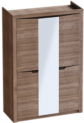 Шкаф трехдверный Соренто Дуб стирлинг/Кофе структурный матовый в Озеро-Карачах - ozero-karachi.mebel54.com | фото
